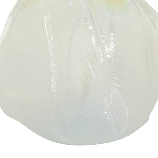 14" White Contemporary Glass Vase